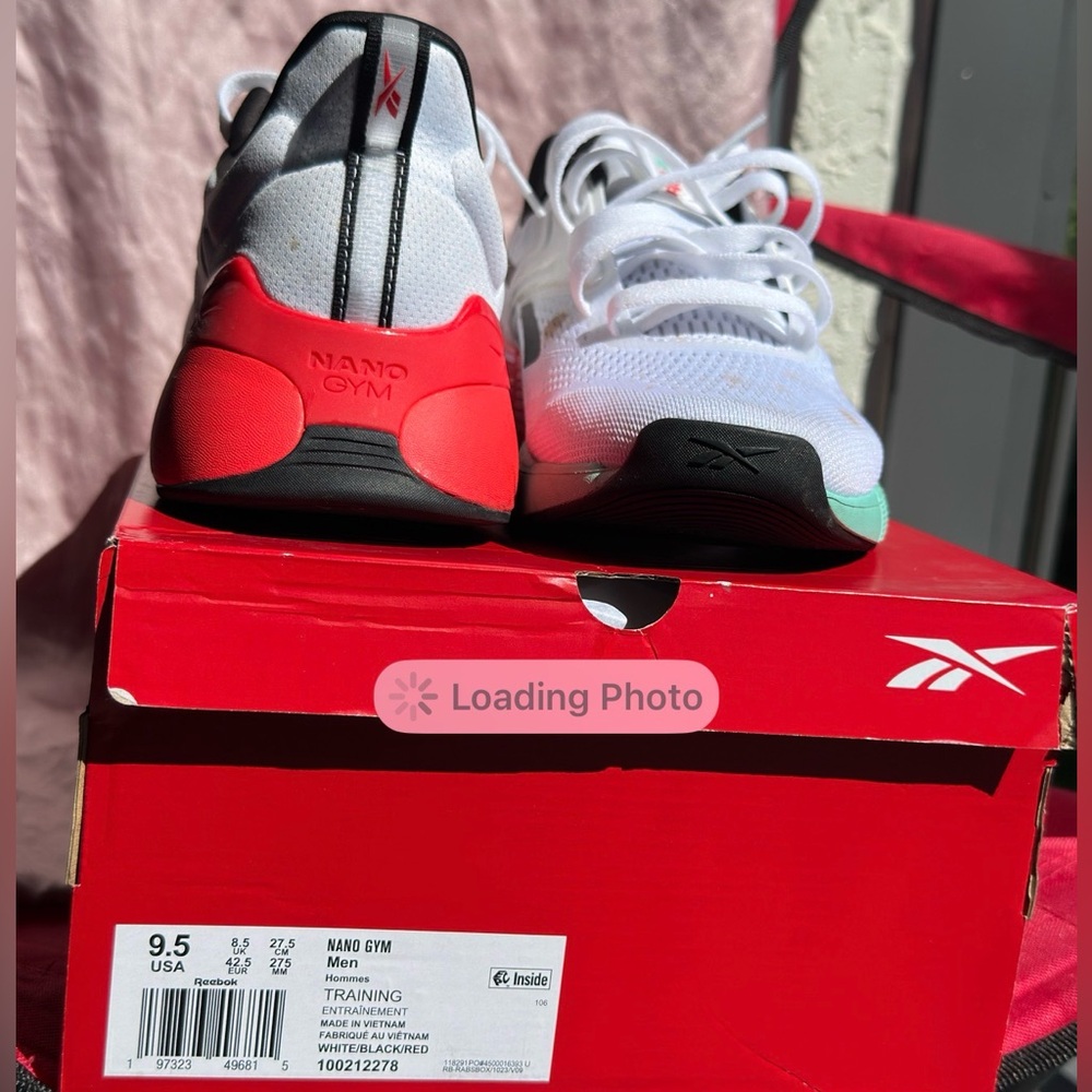 Reebok Nano Gym Training Shoes – Men 9.5 – White/Black/Red/Mint– Great Tread - Picture 2 of 5